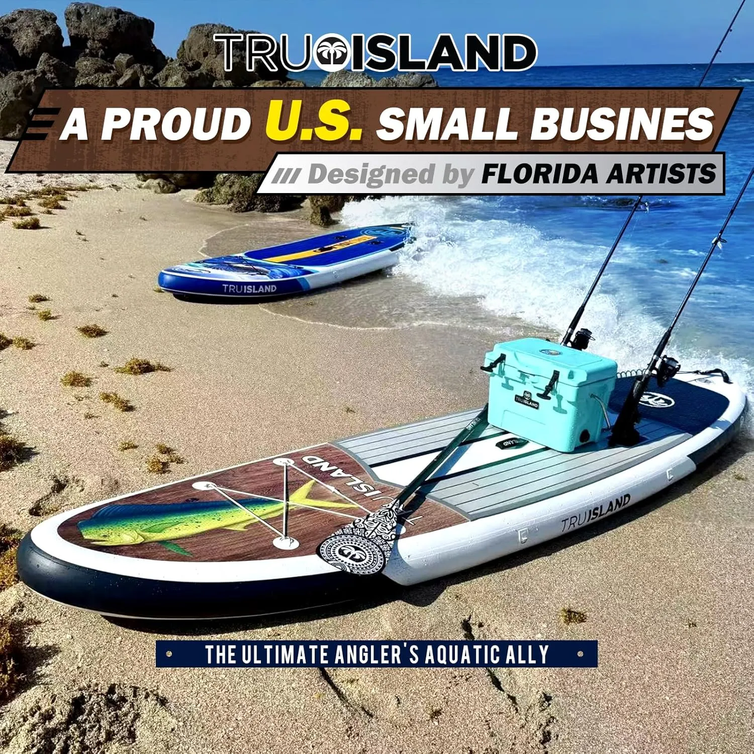 TRUISLAND Inflatable Paddle Board, Stand Up Paddle Board with Backpack, Non-Slip Thickened Deckpad, Waterproof Phone Case, Leash, Paddle, Hand Pump