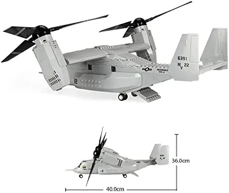 US Marines Osprey V-22 Building Blocks Toy Helicopter Plane