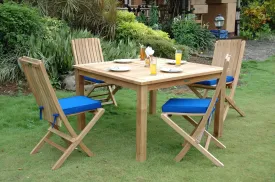 Windsor 5-Piece Folding Dining Set, Crafted Solid In Teak, Arrives In 5-9 Working Days.