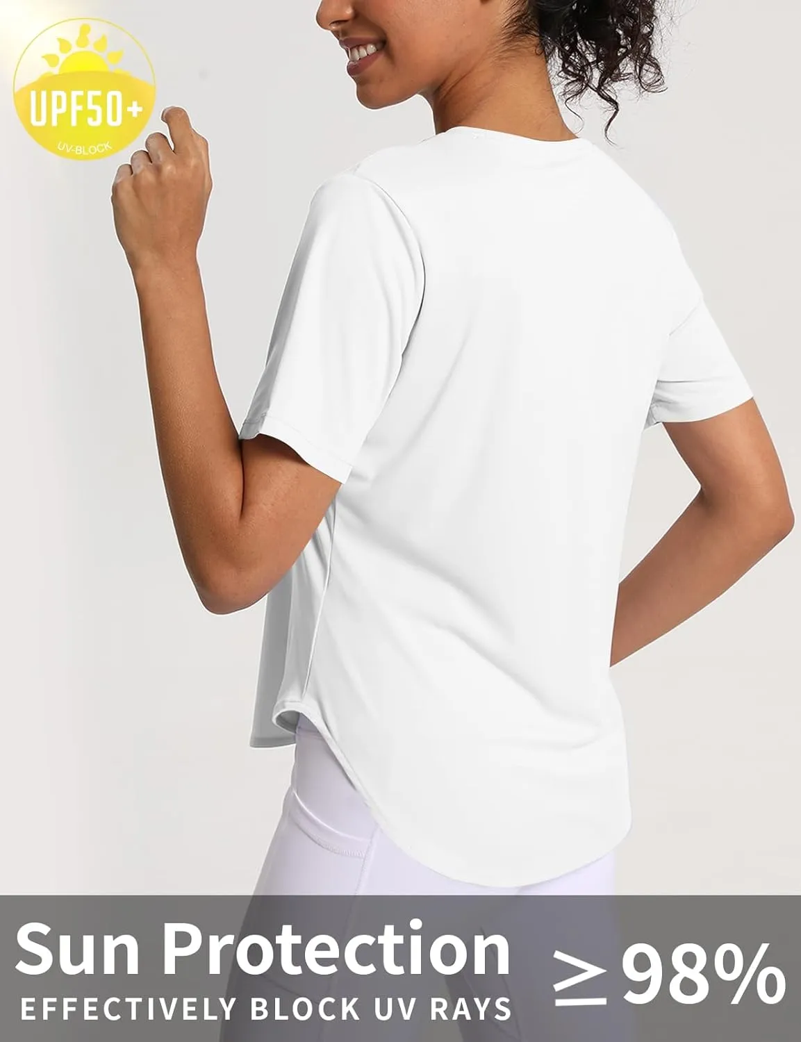Women's Short Sleeve Workout Tops Athletic Shirts UV Protection Sun Shirts UPF 50  Quick Dry Lightweight
