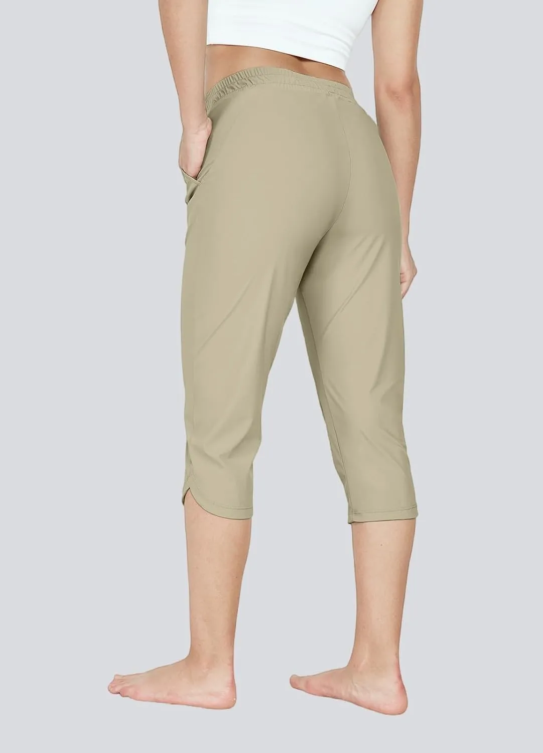Women's Swim Capri Pants Board Shorts for Swimming Modest Swimsuits Beach Pants with Pockets Quick Dry UPF50 