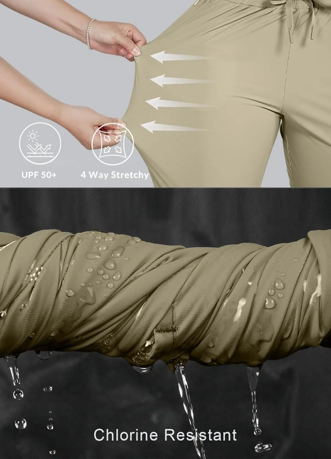 Women's Swim Capri Pants Board Shorts for Swimming Modest Swimsuits Beach Pants with Pockets Quick Dry UPF50 