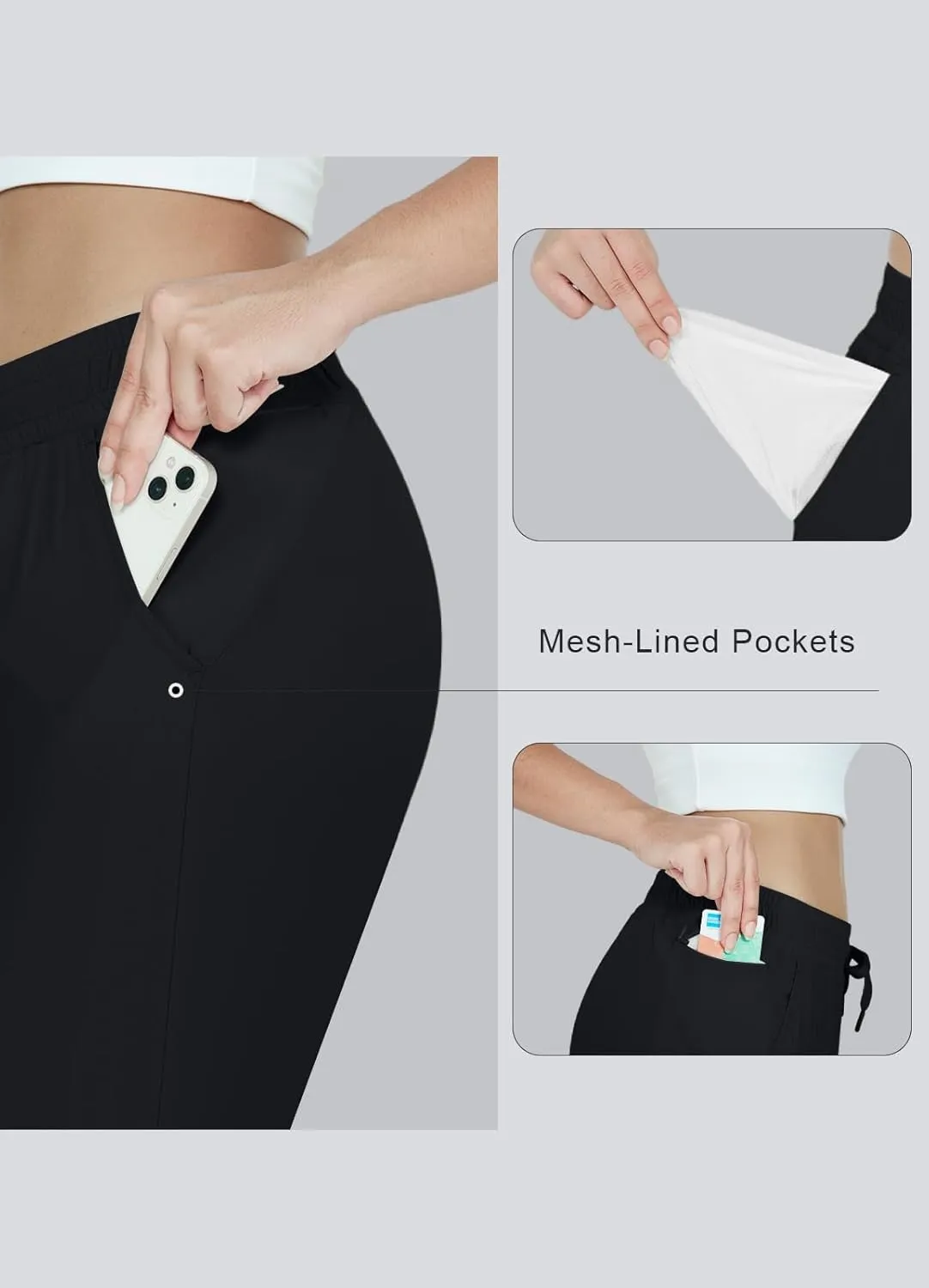 Women's Swim Capri Pants Board Shorts for Swimming Modest Swimsuits Beach Pants with Pockets Quick Dry UPF50 