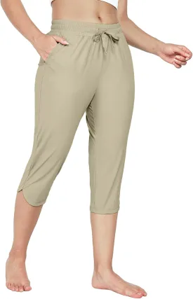 Women's Swim Capri Pants Board Shorts for Swimming Modest Swimsuits Beach Pants with Pockets Quick Dry UPF50 