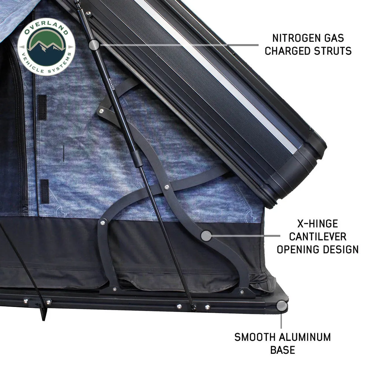 XD Everest Cantilever Aluminum Roof Top Tent - Grey Body & Black Rainfly
