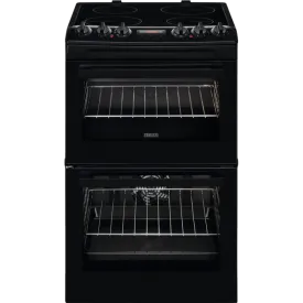 Zanussi ZCV46250BA Ceramic Electric Cooker with Double Oven Black